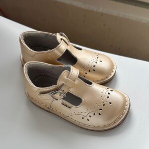 L'Amour Metallic Gold T-Strap Kids Mary Jane Shoes